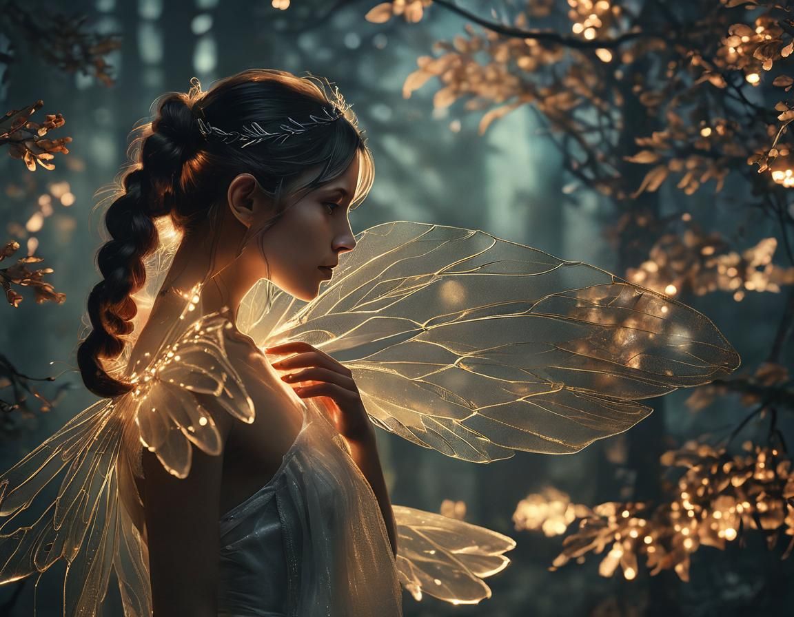 Ethereal Fairy Portrait in Dark Fantasy Style