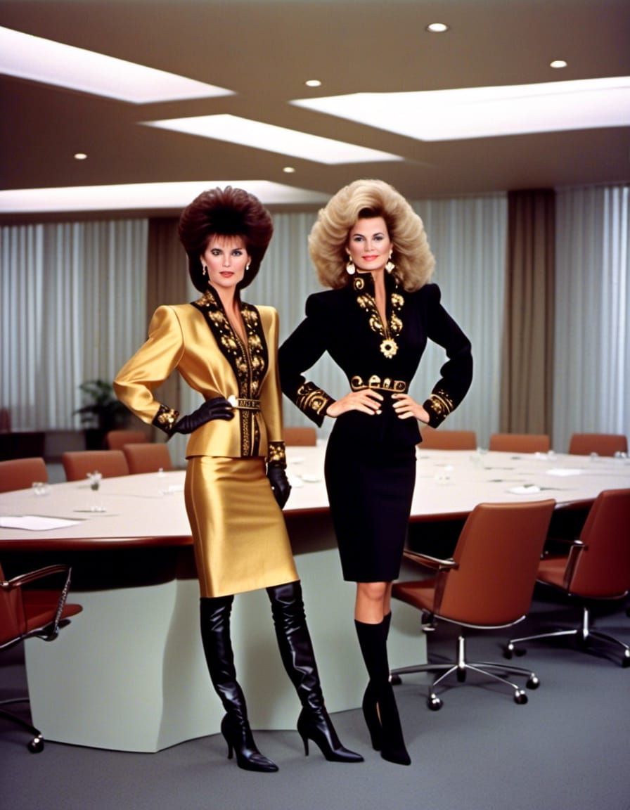 Businesswomen with Big Hair in Boardroom