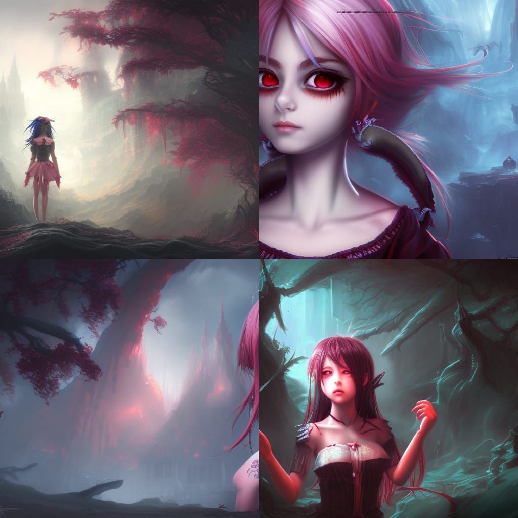 Yandere in Detailed Matte Painting Style