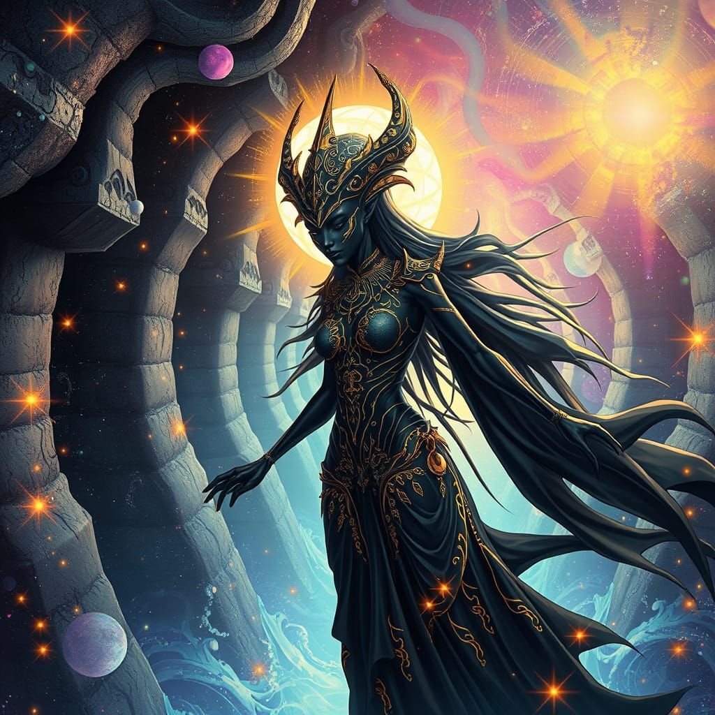 Cosmic Alien Goddess in Labyrinth of Love