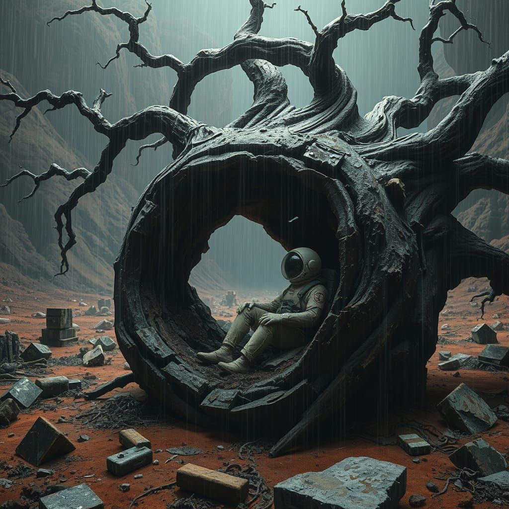 Castaway Finds Refuge in Alien Tree on Distant Planet