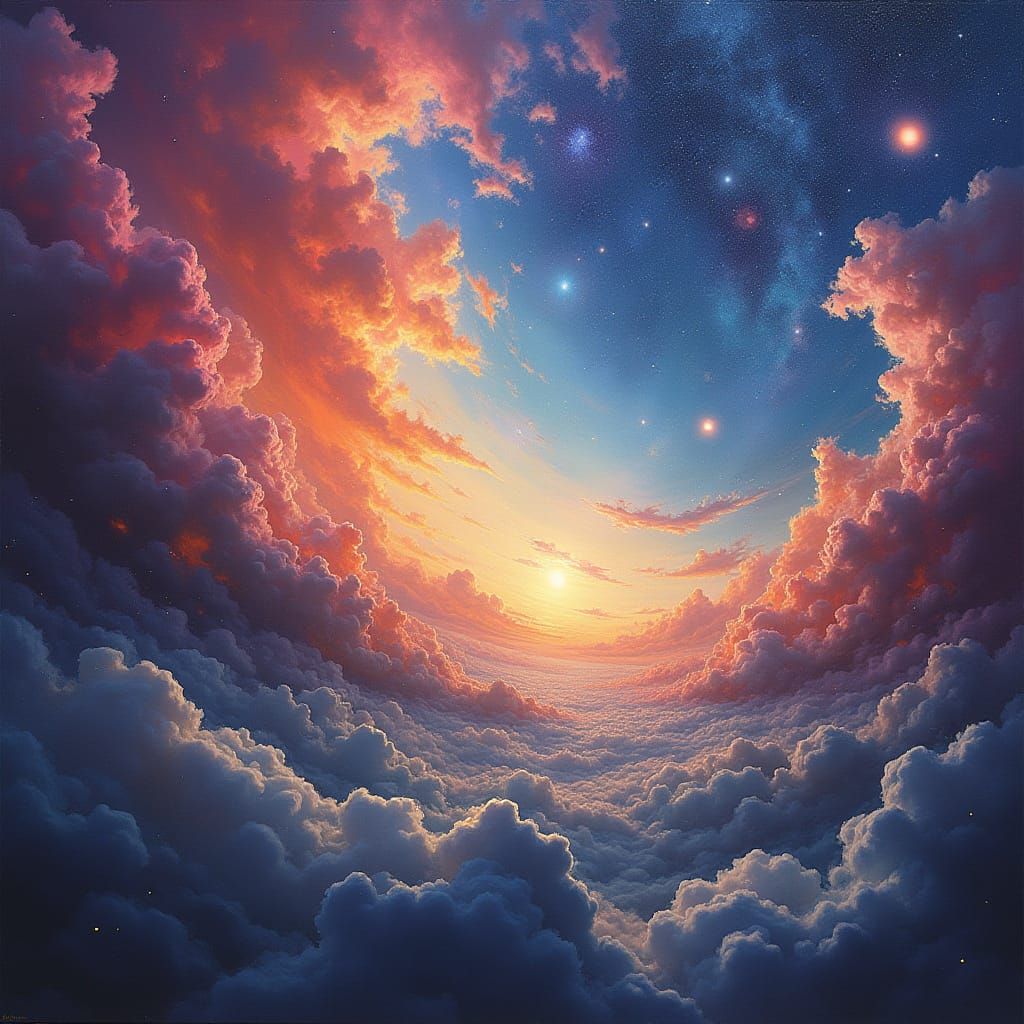 Cosmic Dawn Unfolds in Vibrant, Swirling Colors