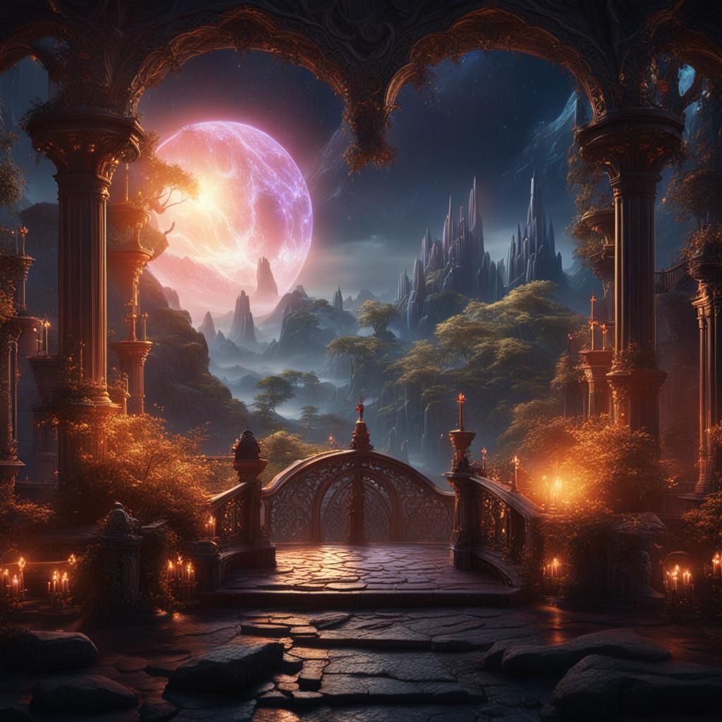 Light and Darkness Dance in Fantastical Matte Painting