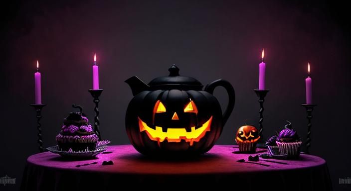 Halloween Treat Table in Fauvist Tim Burton Style