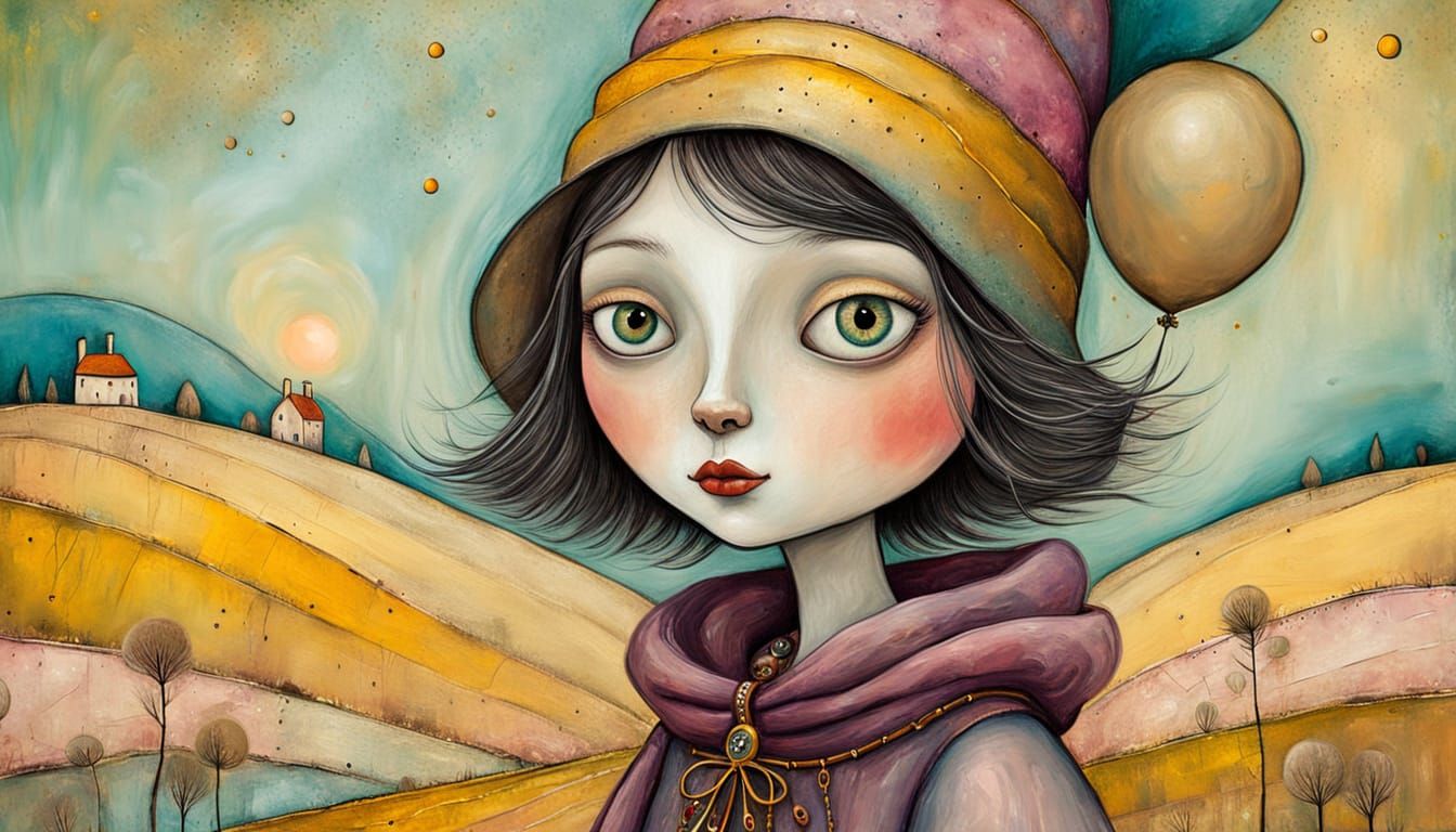 Surreal Whimsical Art in Sam Toft Style with Playful Wandere...