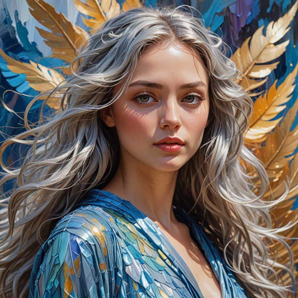 Elemental Wind Nymph in Fauvist Oil Painting