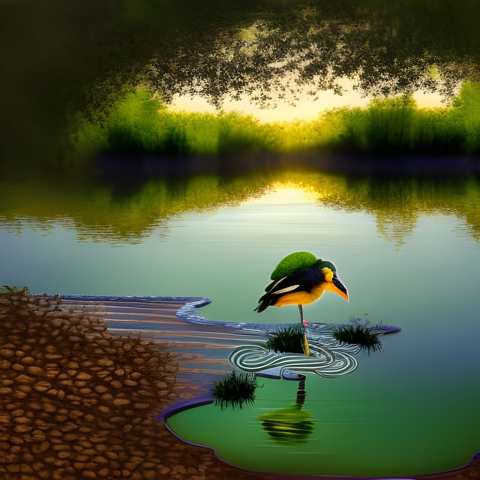 Hyperrealistic Everglades National Park Scene with Hatching ...