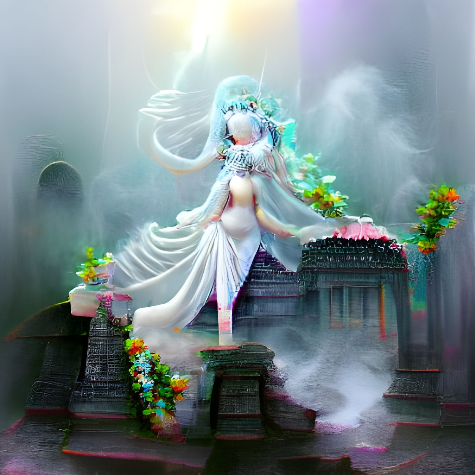 Goddess of Love in Ethereal Temple