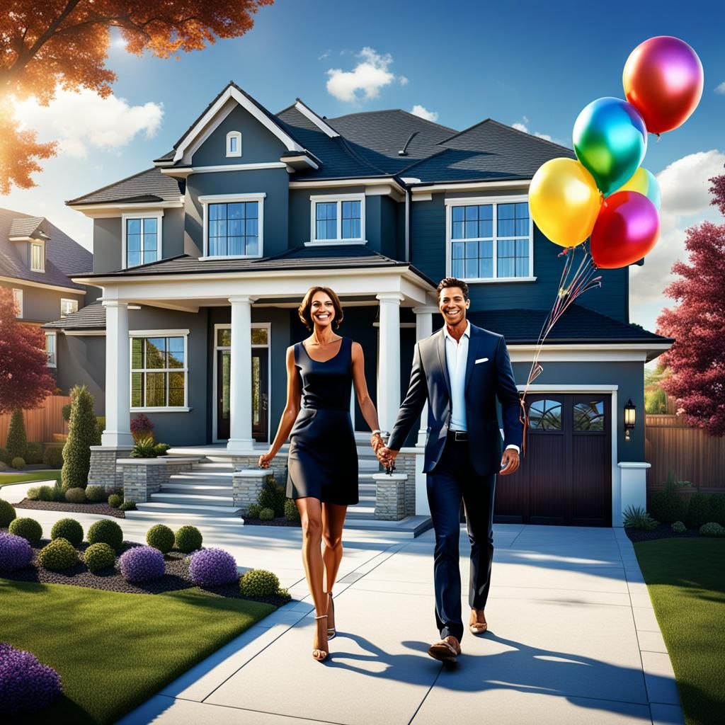 Young Couple Celebrates New Home Purchase