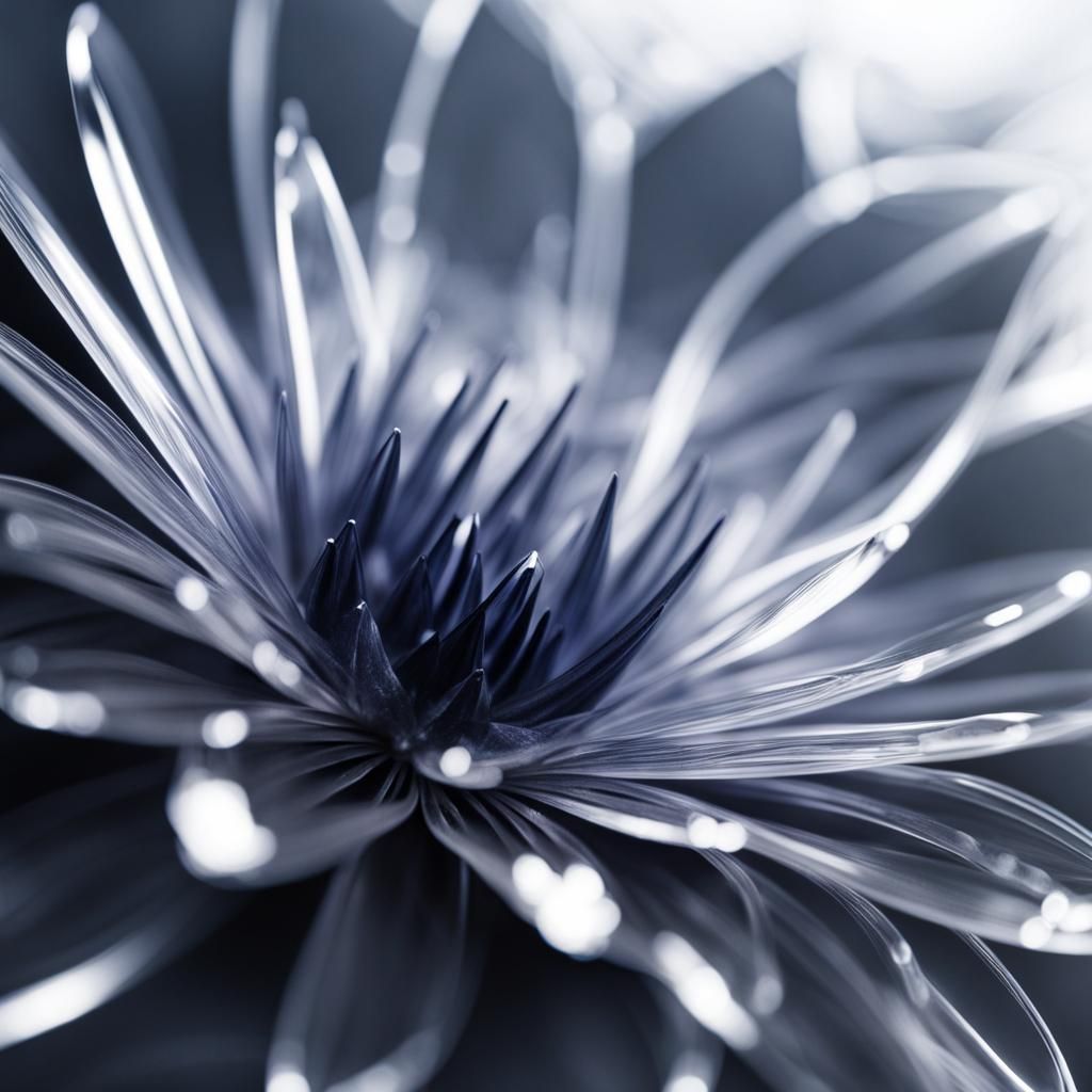 Crystal Flower with Flowing Smoke: Professional Photography