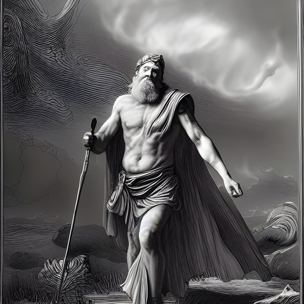 Odin the Wanderer: Detailed Illustration