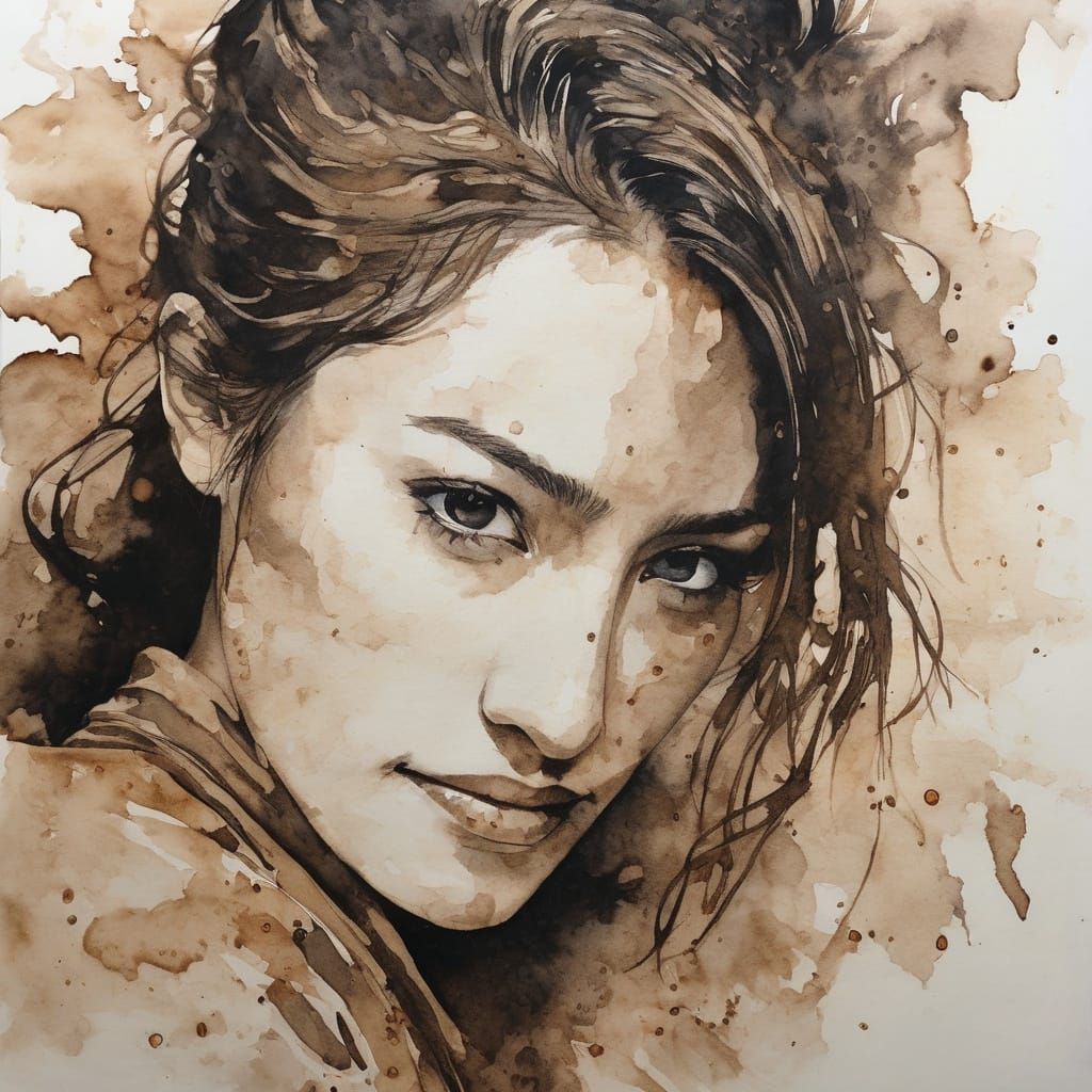 A tired woman, middle age