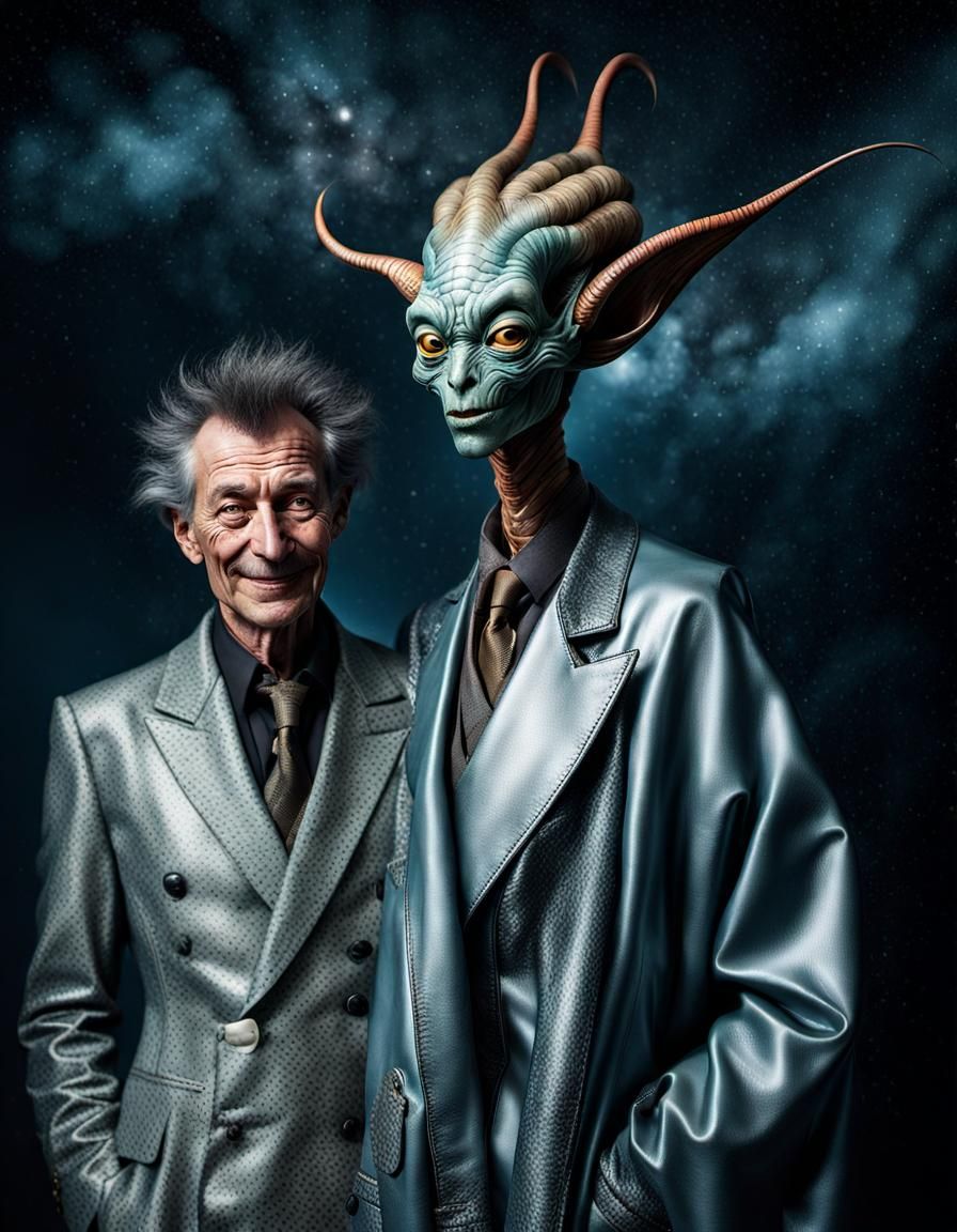 Extravagant Alien Characters in Bizarre Cosmic Dreamscape