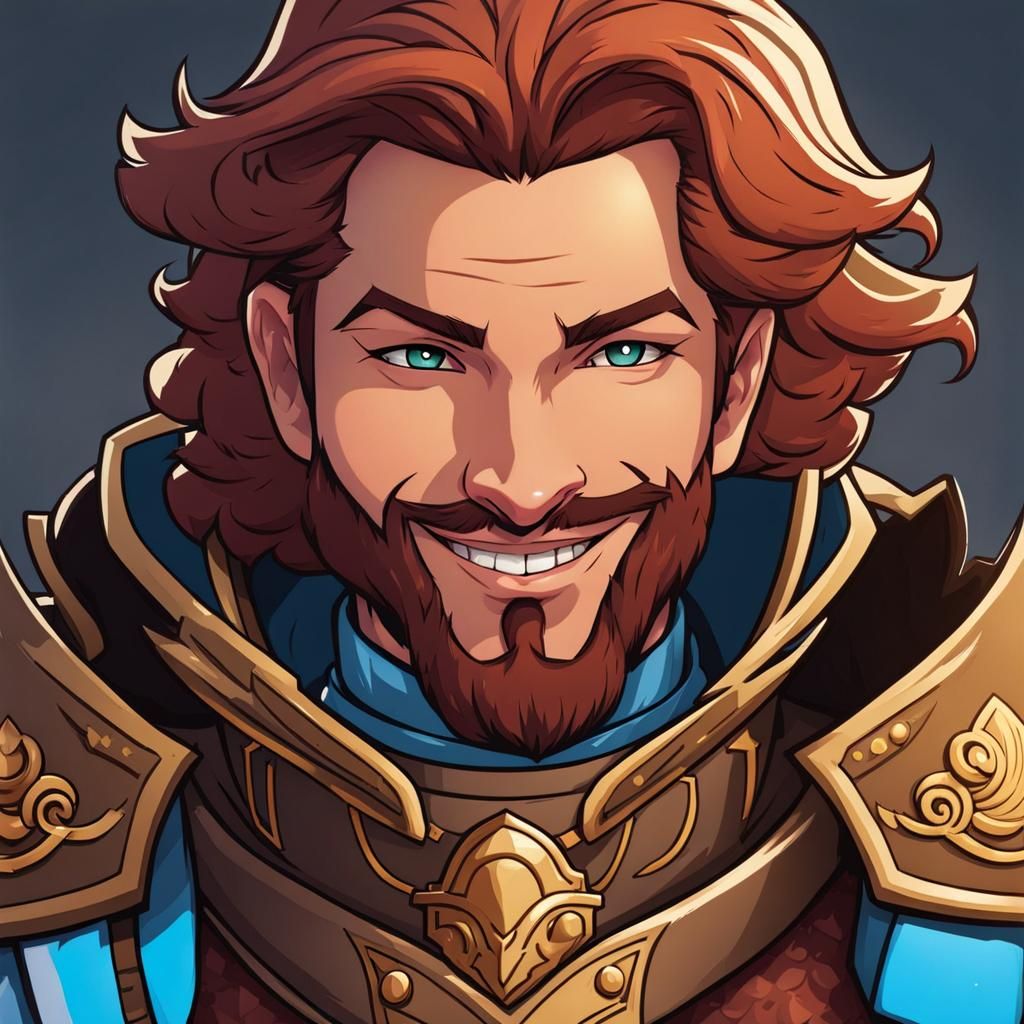 Cartoon Knight Character Inspired by Elemental's Wade