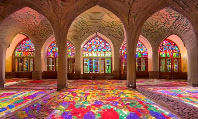 Stained Glass Mosque in Shiraz, Iran