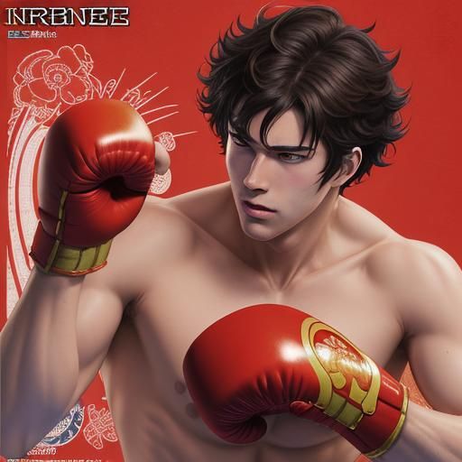 Brunette Boxer in Anime Style