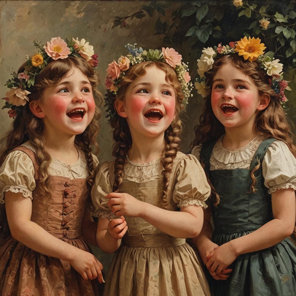 Victorian Era Girls Singing Together