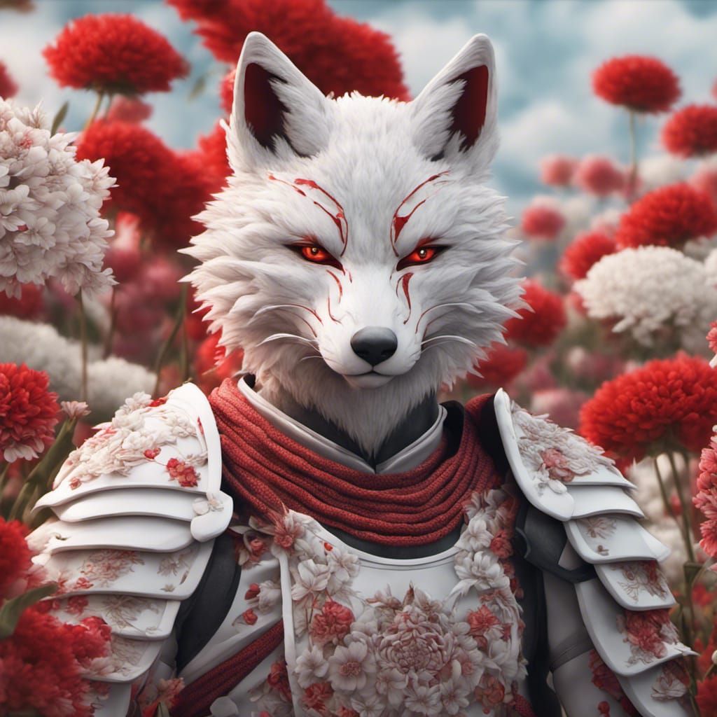 Fox Samurai in Detailed Armor