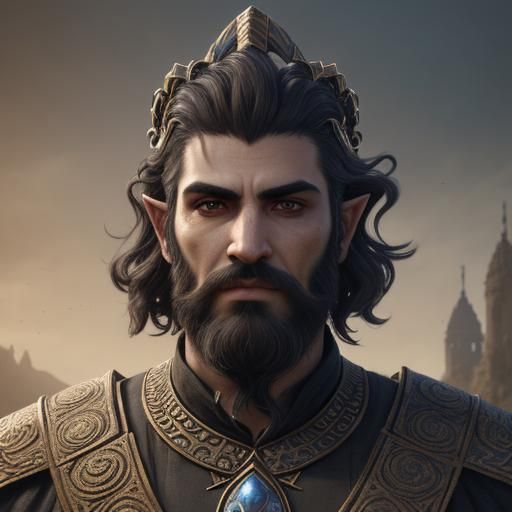 Dwemer Male Portrait in Steampunk Fantasy Style