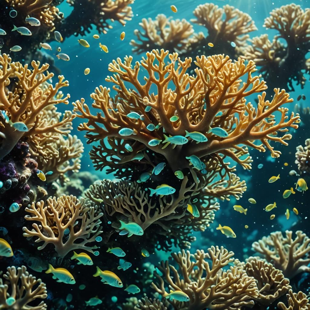Macro Photograph of Coral Reef Ecosystem