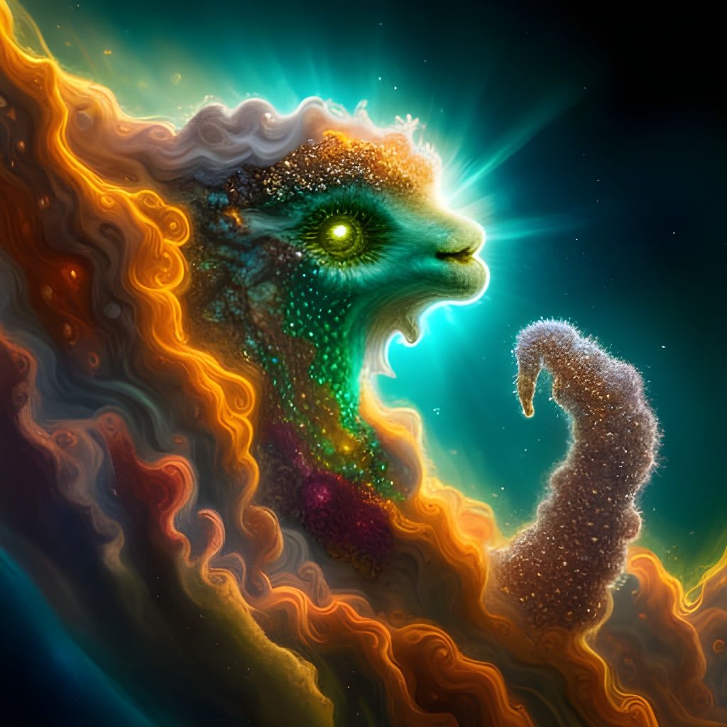 Celestial Being with Emerald Eyes and Diamond Teeth