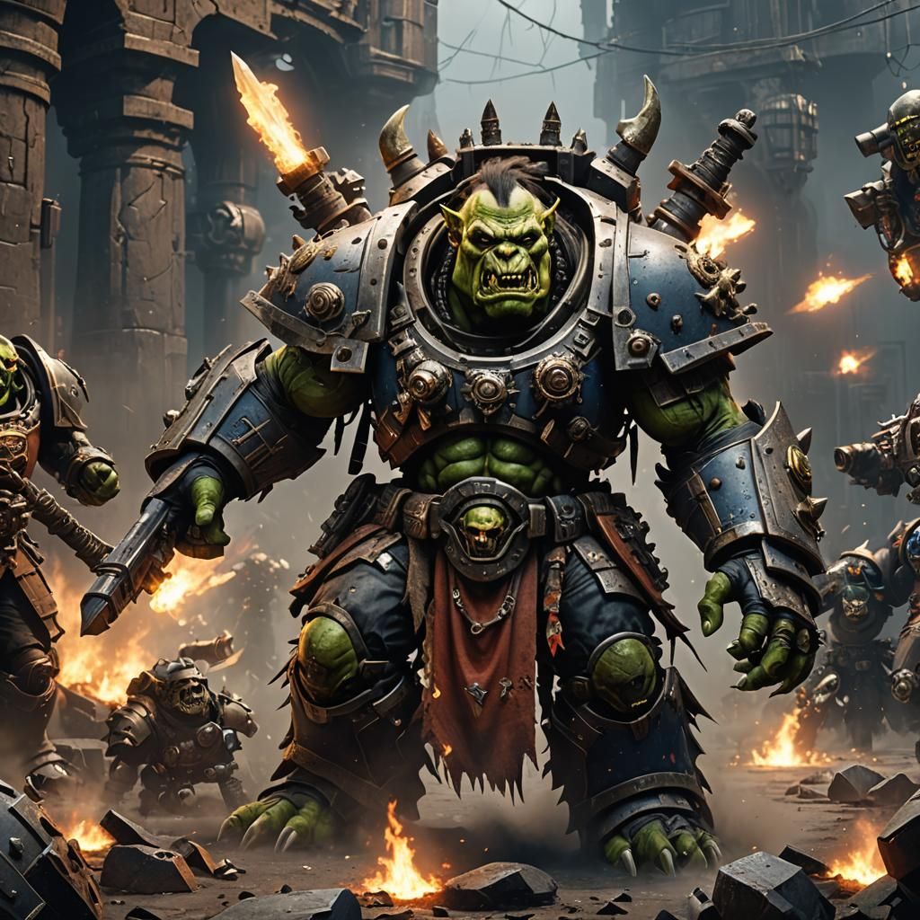 Warhammer 40K Orc Mad Boss in 3D