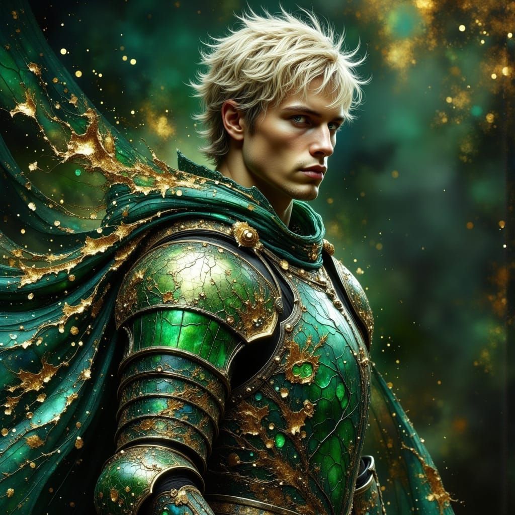 Ethereal Knight in Iridescent Armor