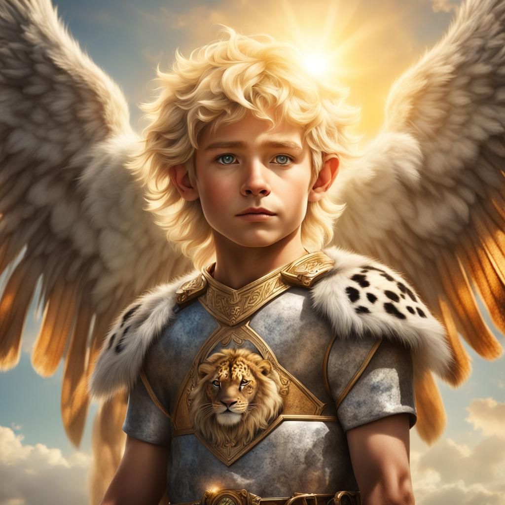 Winged Lion and Elf Rider in Divine Light