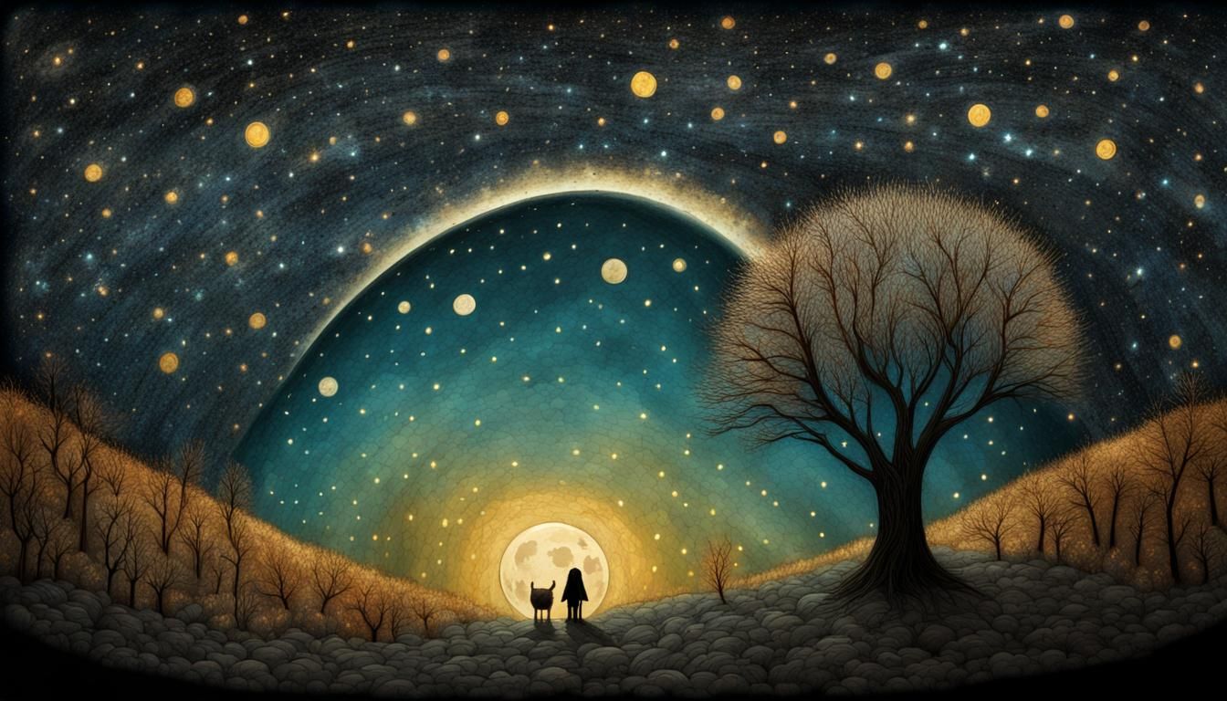 Noah's Ark Under Starry Night Sky