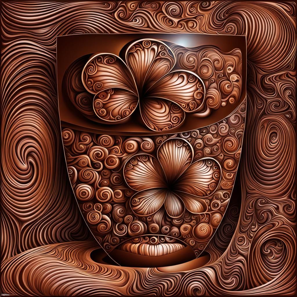 Vibrant Chocolate Portrait of a Beautiful Woman