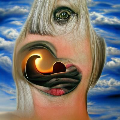 Surreal Heart Eclipse with Dreamlike Imagery