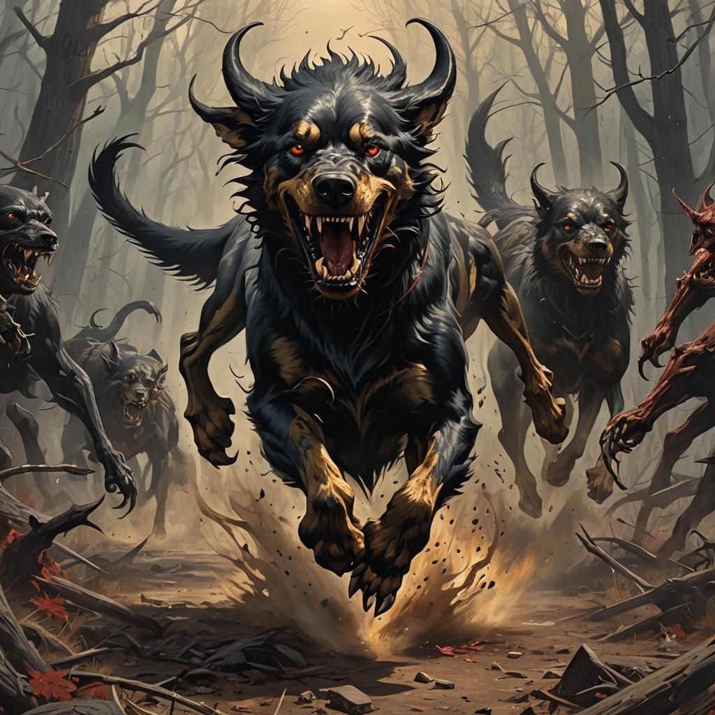 Sinister Hell Hound Running Wild