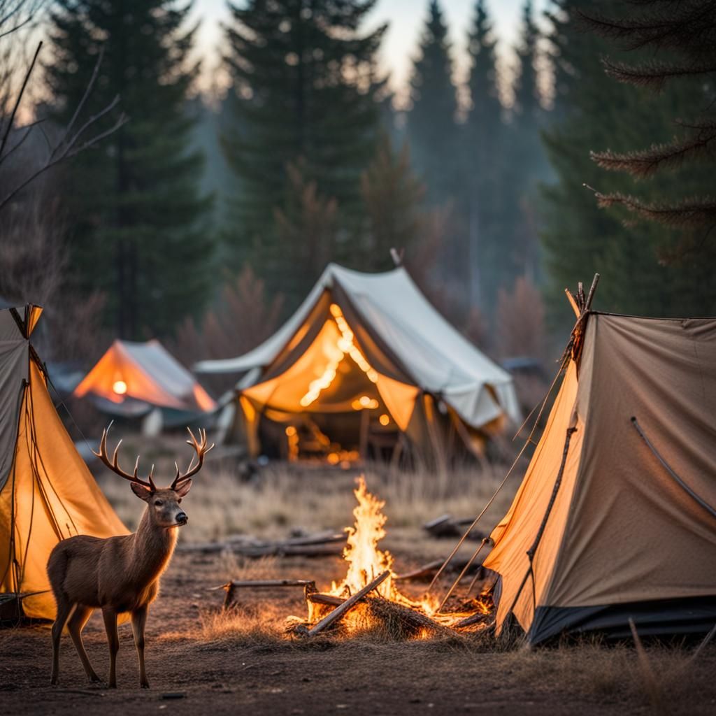 Wildlife Fleeing Burning Countryside at Christmas