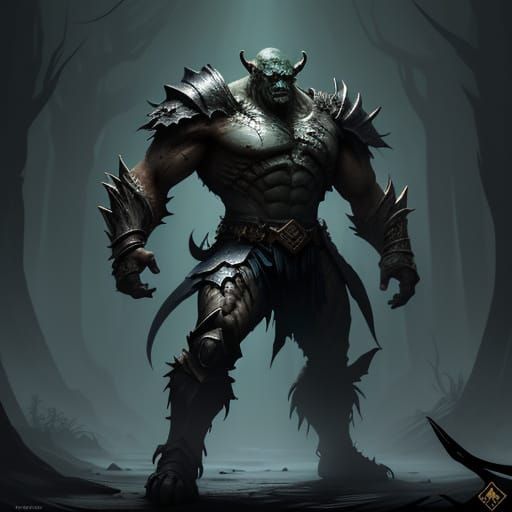 Orc Warrior Concept Art with Intricate Armor