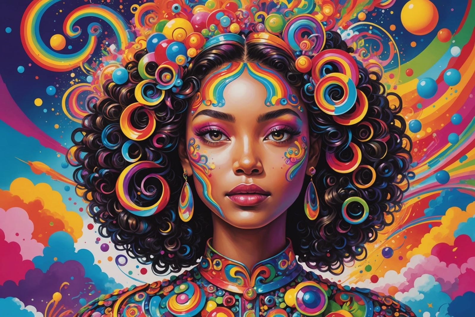 Colorful Abstract Portrait in Magical Realism Style