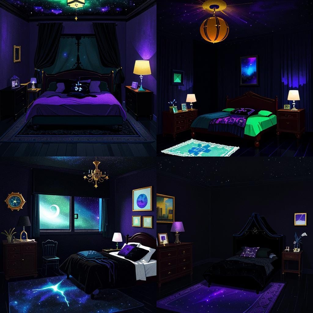 Night Sky Bedroom Hideaway in Art Deco Style