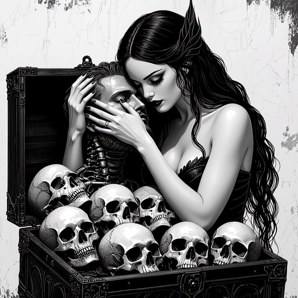 Dark Mermaid with Severed Head, Sullen Style