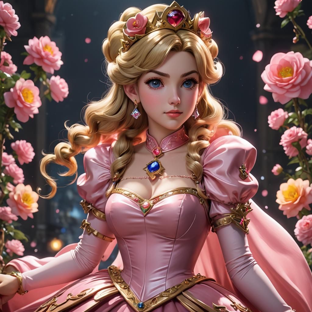 Princess Peach in Detailed 3D Anime Art