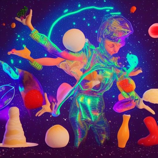 Holographic Astral Food Fight in Mixed Media
