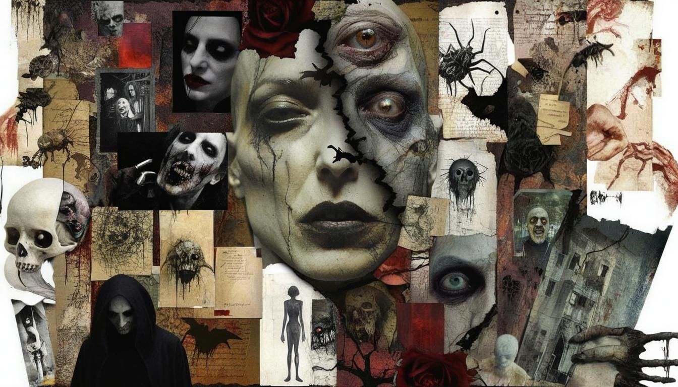 Gothic Horror Metamorphosis in Mixed Media Collage