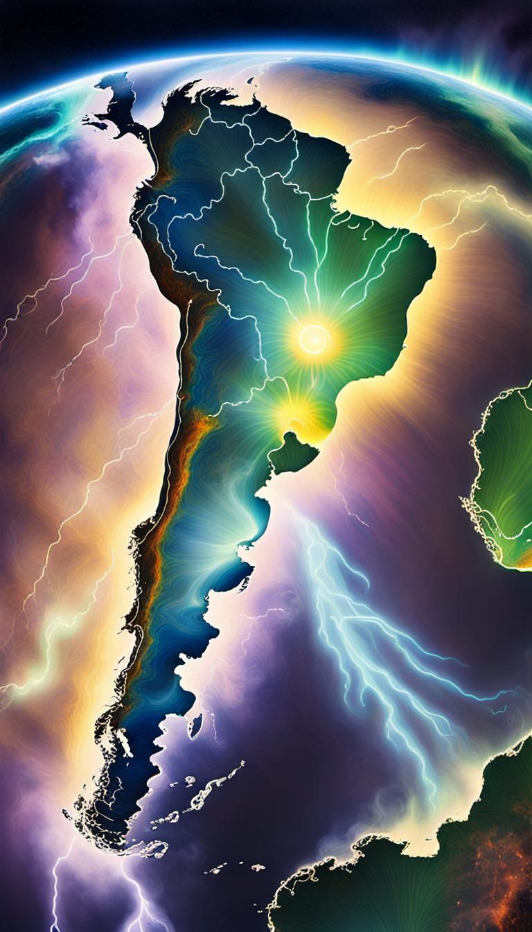 Celestial Map Art of South America