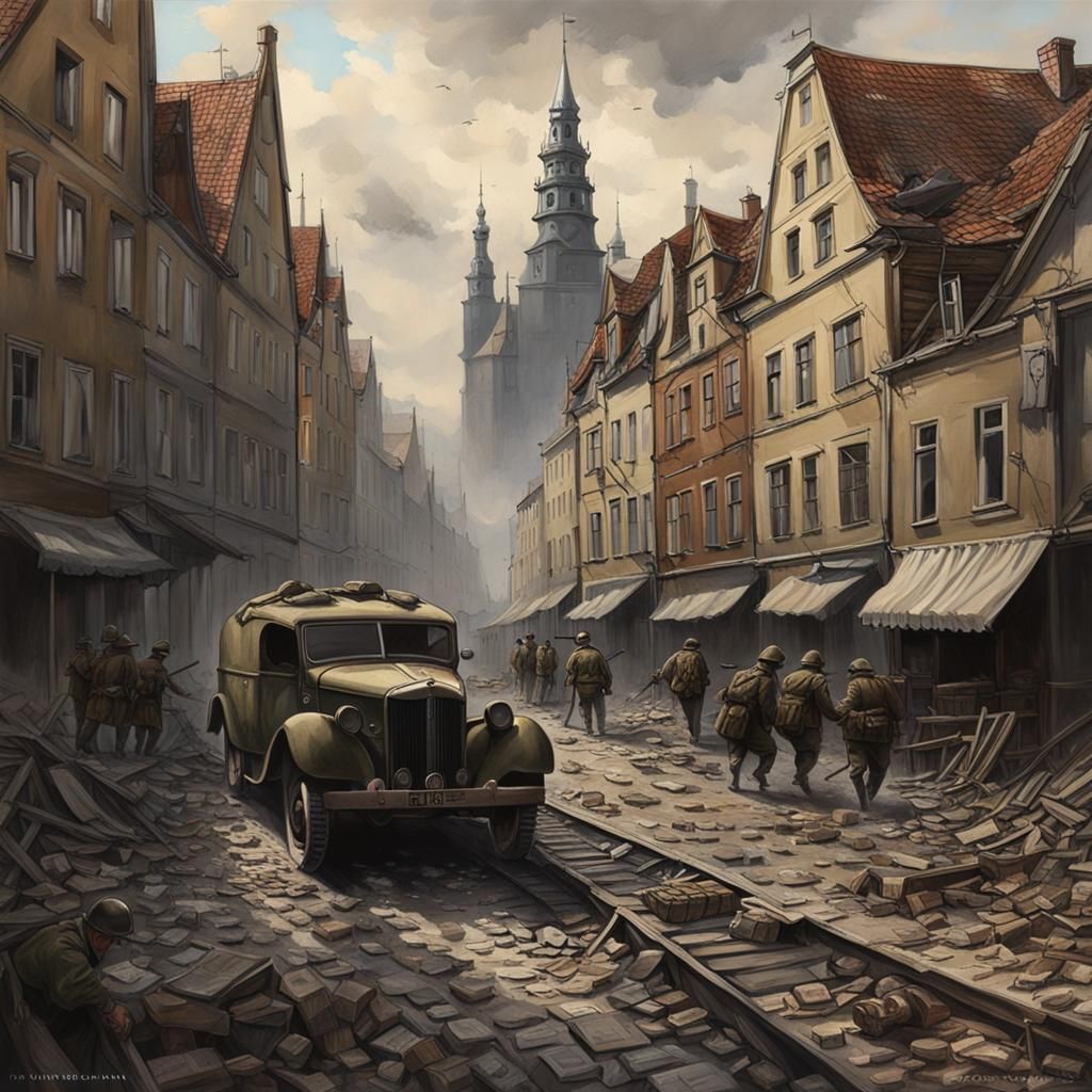 Realistic Wroclaw, Poland, During World War II
