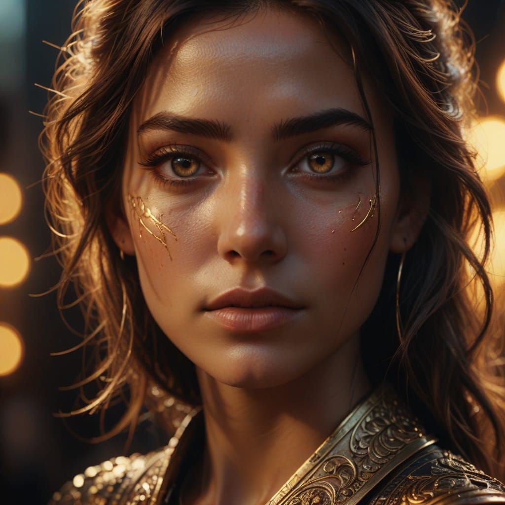 Close-Up Portrait of Intimate Connection in Golden Light