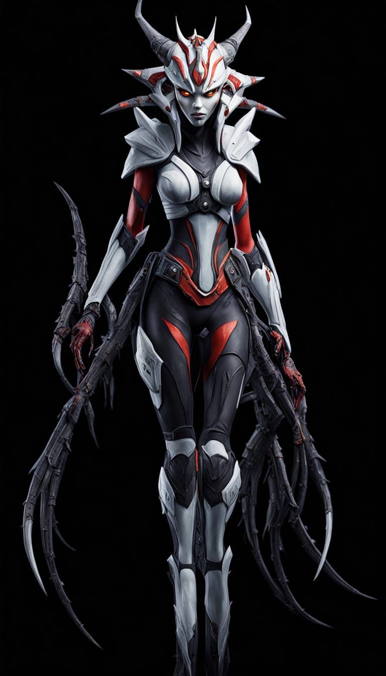 Surreal Zerg Queen in Dark Oil Painting