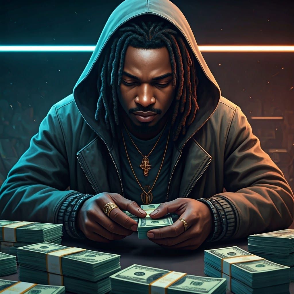 Mystical Cash Count in a Futuristic Lair