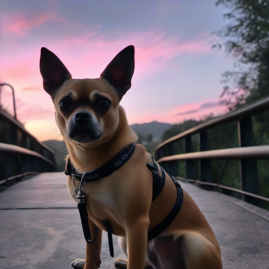 Dog on Rainbow Bridge Poster Art