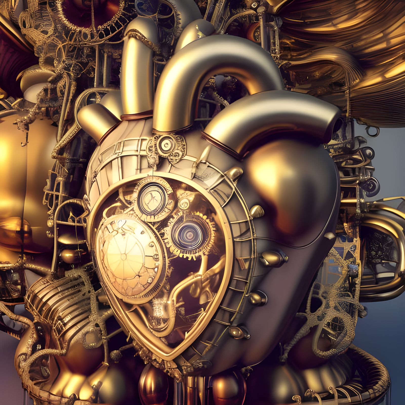 Steampunk Heart Organ in Photorealistic Detail
