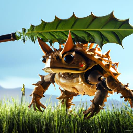 Horned Toad Warrior in Ghibli Anime Style