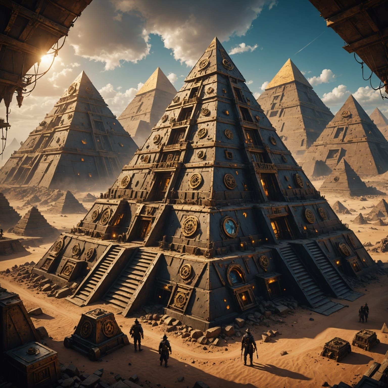 Ancient Wonders Reborn in Steampunk Splendor