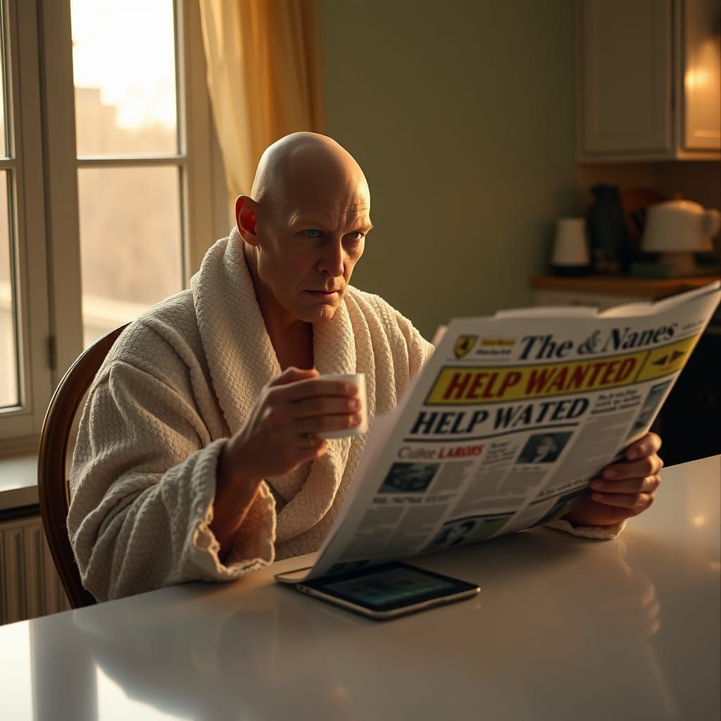 Mutant Job Seeker in Cinematic Film Still